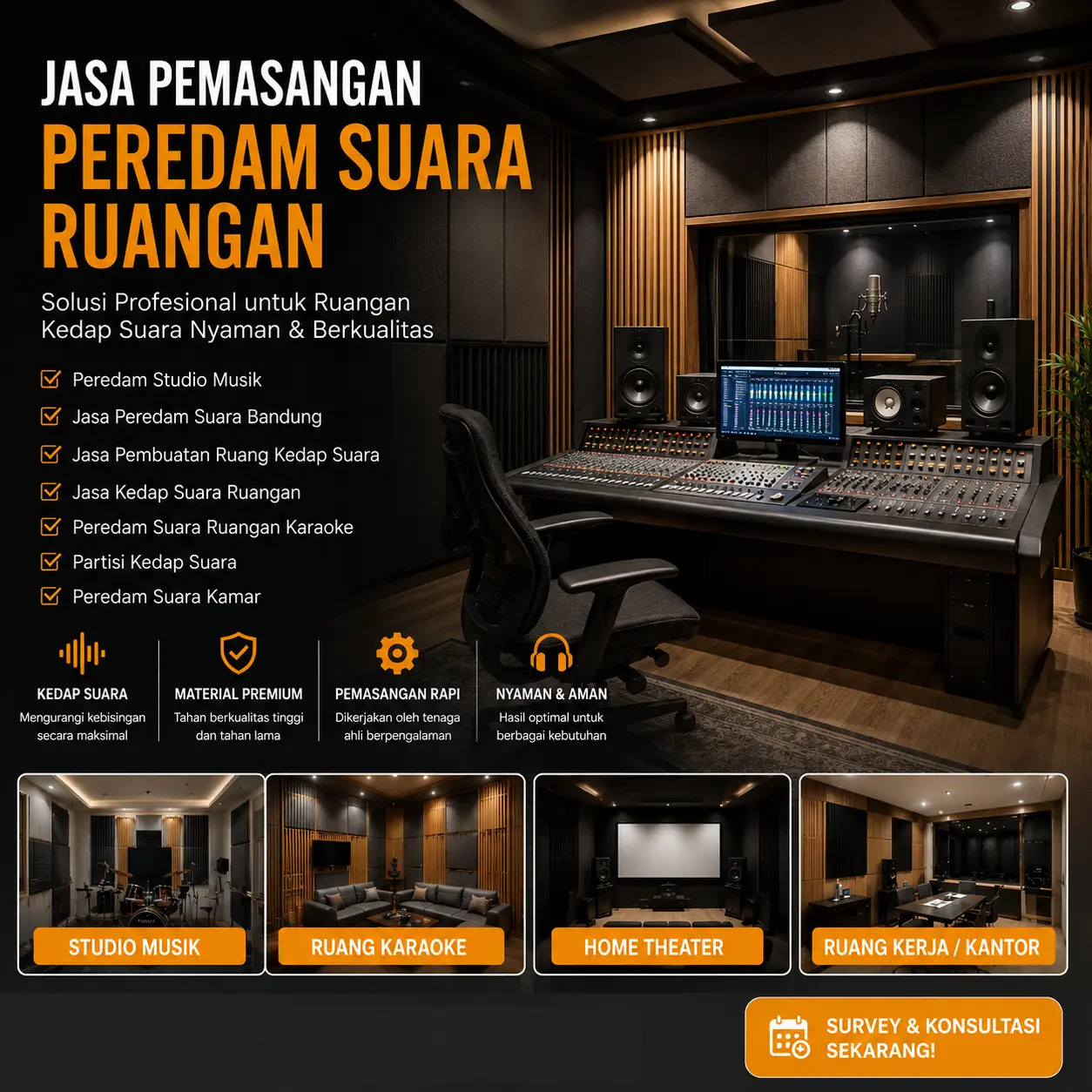 Visual Jasa Pembuatan Ruang Kedap Suara di Jakarta dan Bandung