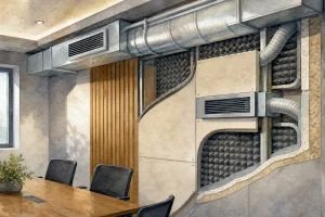 Desain Ruang Rapat Kecil Kedap Suara dengan Sistem AC Terintegrasi